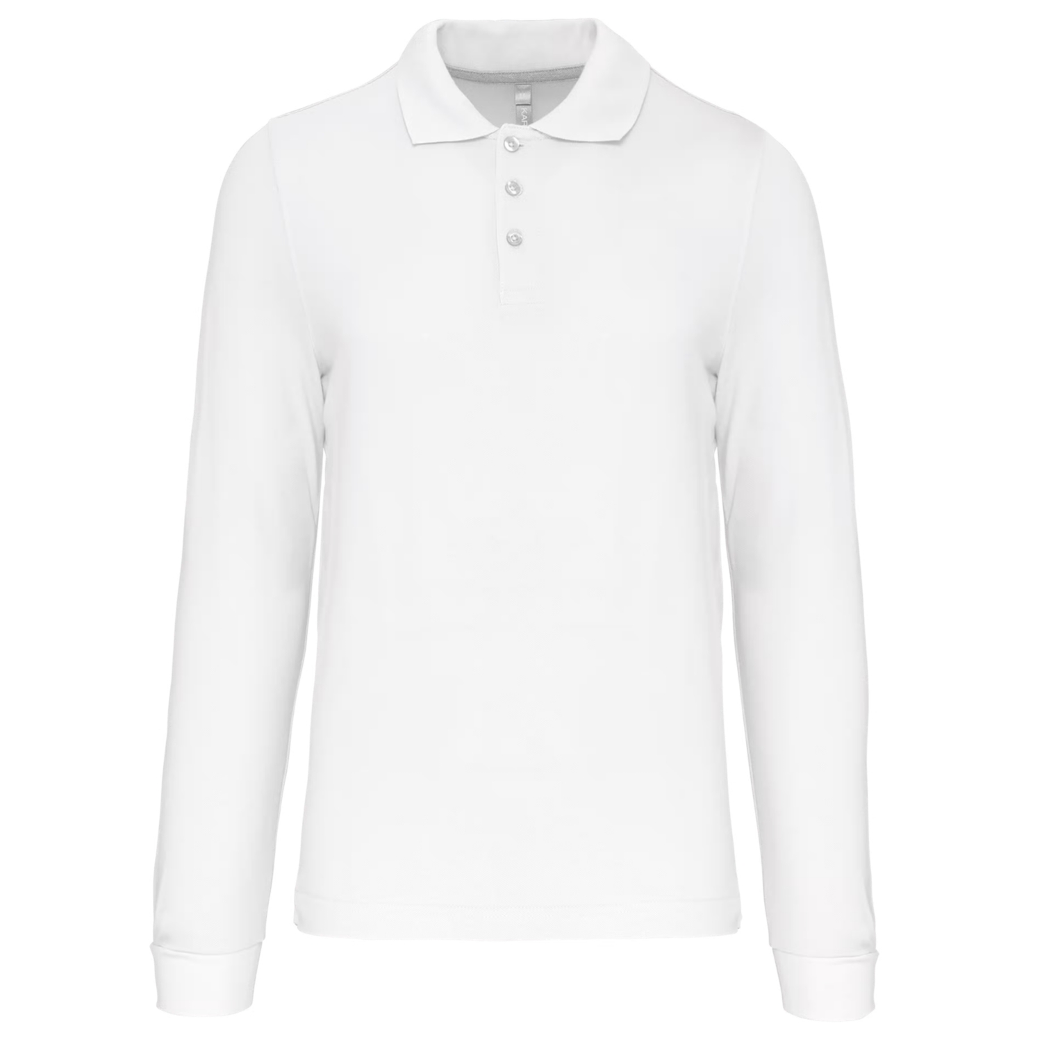 Polo coton homme K243 col manches longues blanc TopTex