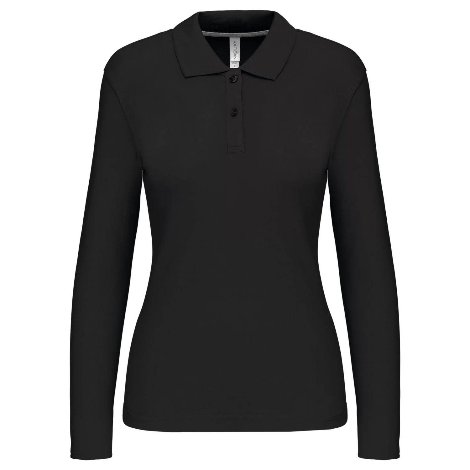 Polo coton femme K244C manches longues noir TopTex