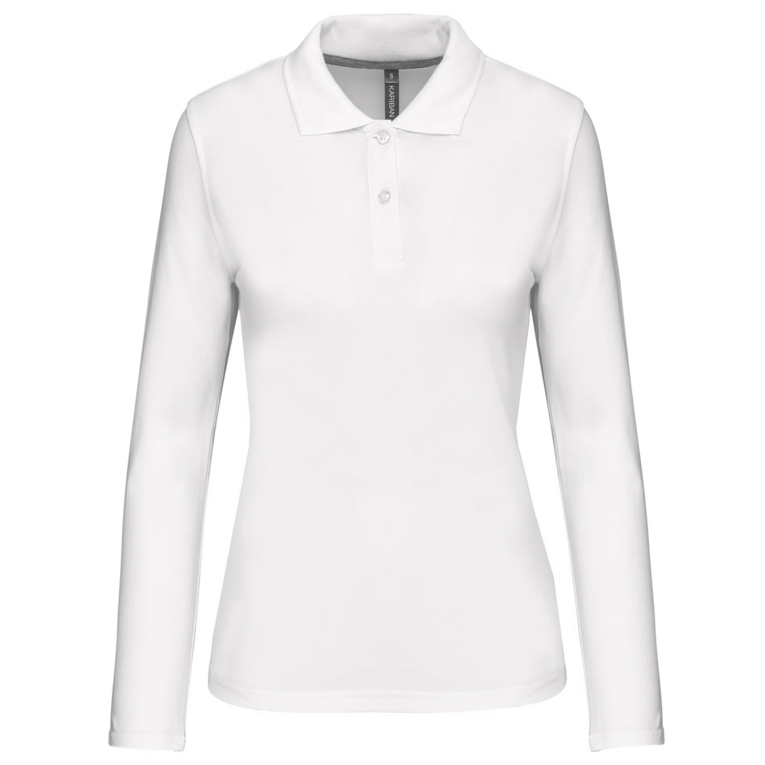 Polo coton femme K244 manches longues blanc TopTex