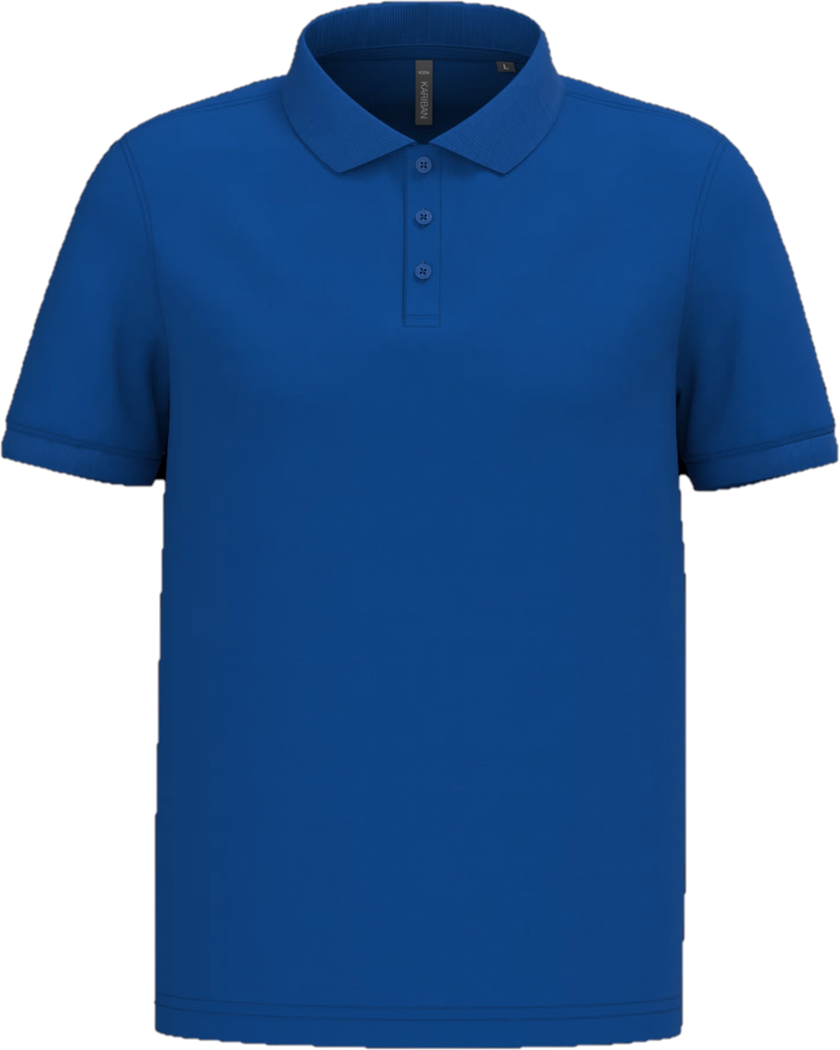 Polo coton homme K254 col en bord-côte manches courtes bleu royal Kariban