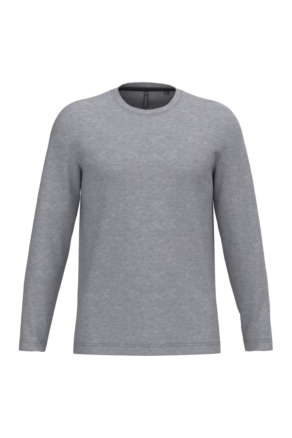 T-shirt col rond manches longues homme K359 gris Oxford TopTex