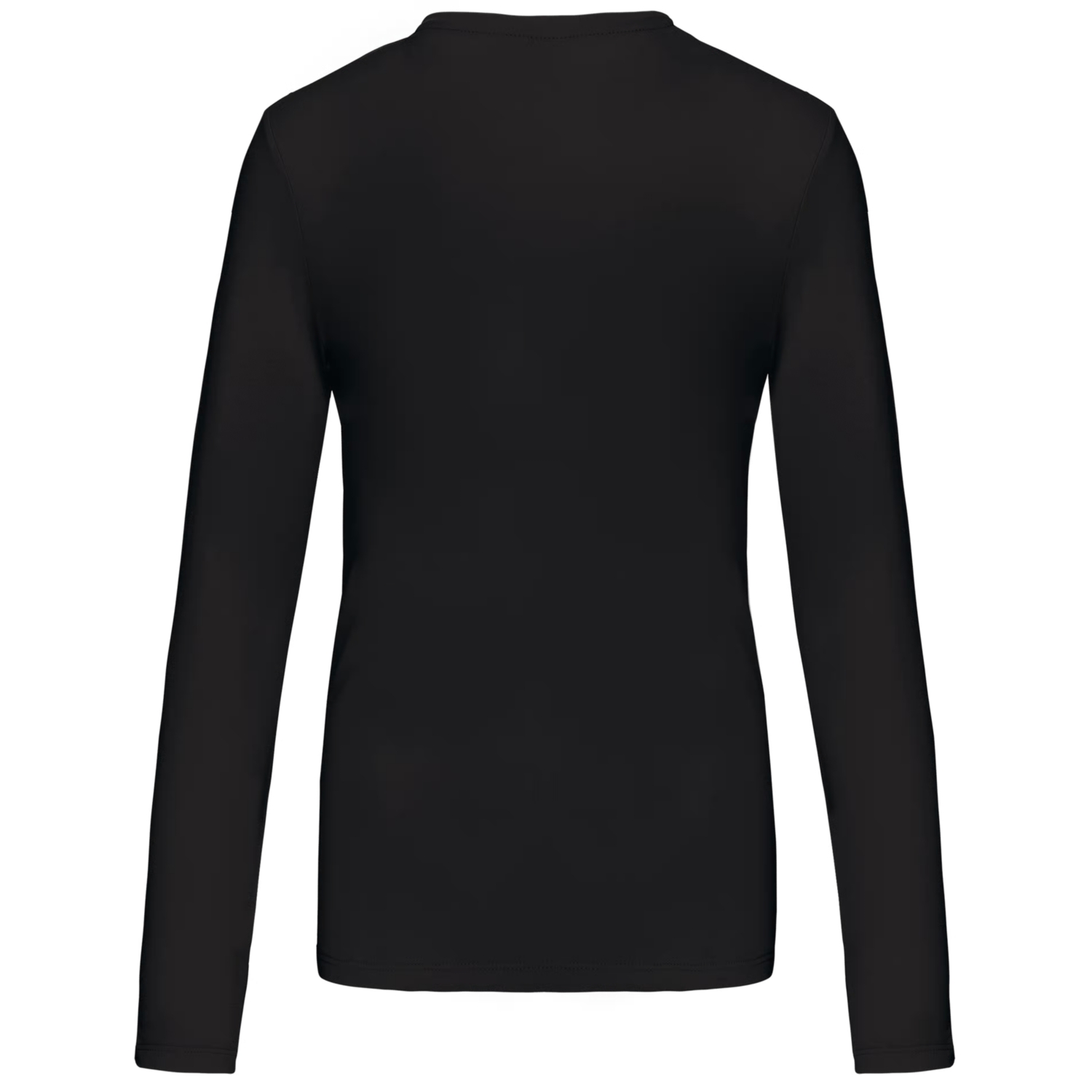 T-shirt coton femme K383C col rond manches longues noir TopTex