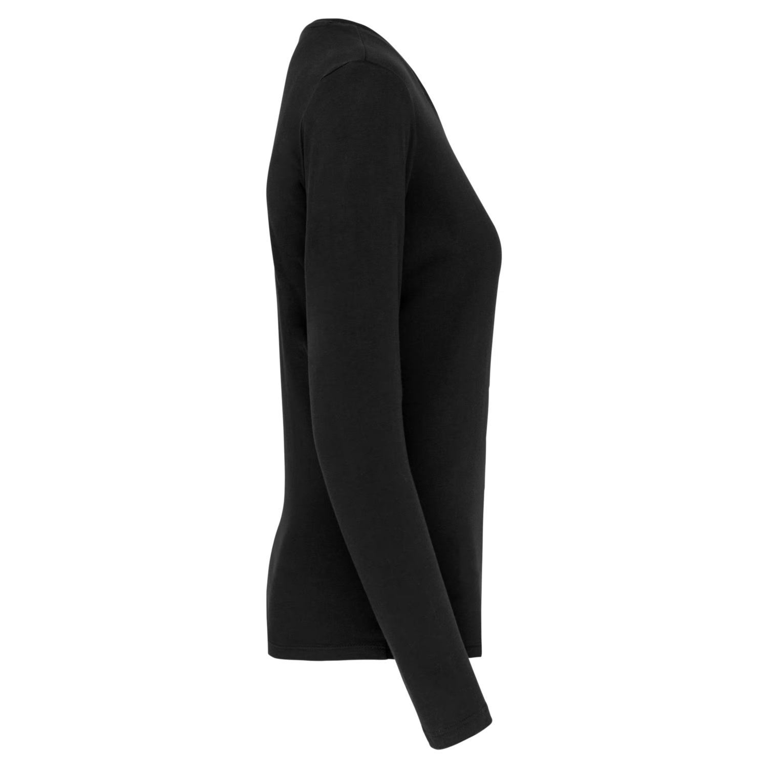 T-shirt coton femme K383C col rond manches longues noir TopTex