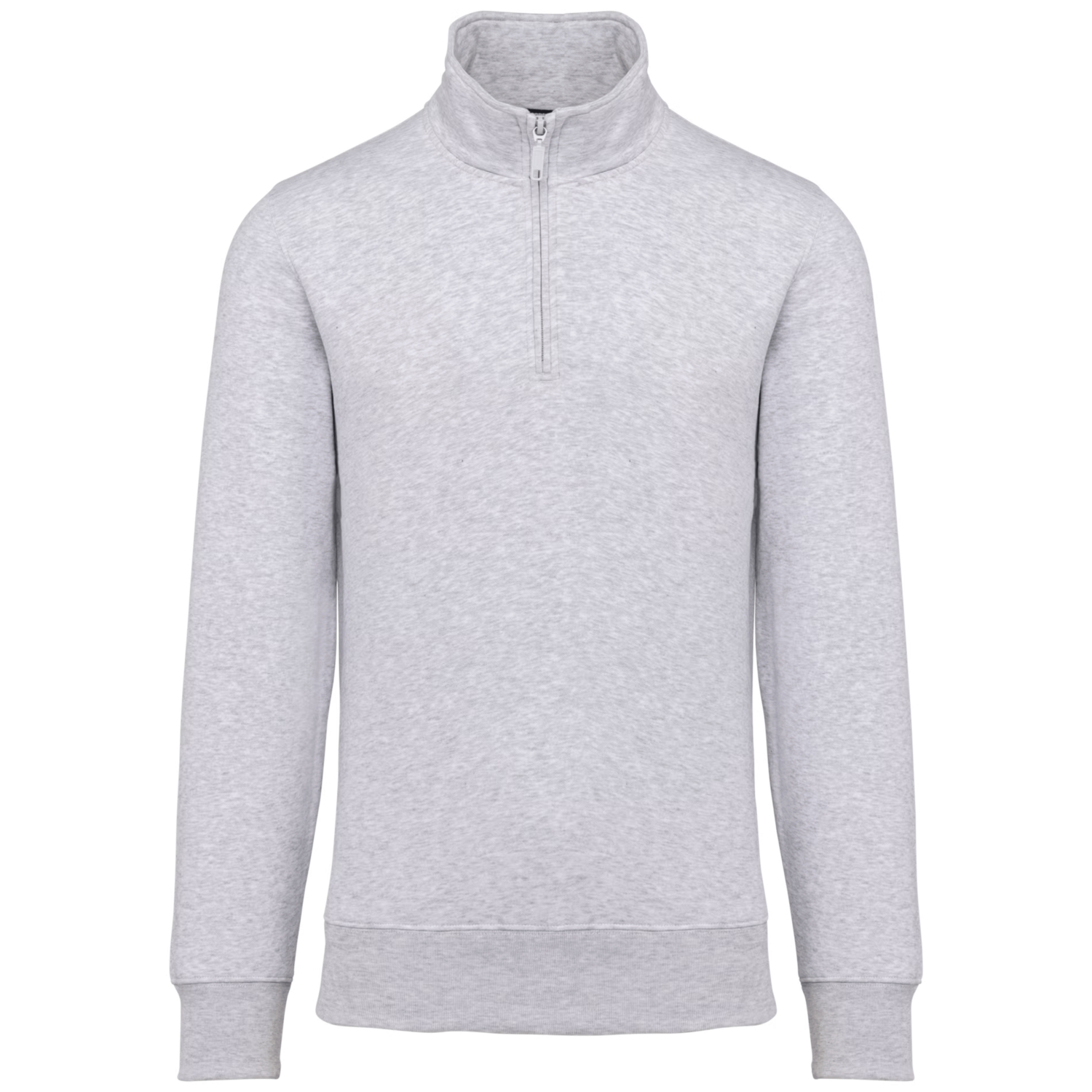 Sweat-shirt coton polyester homme K487 col zippé gris chiné TopTex