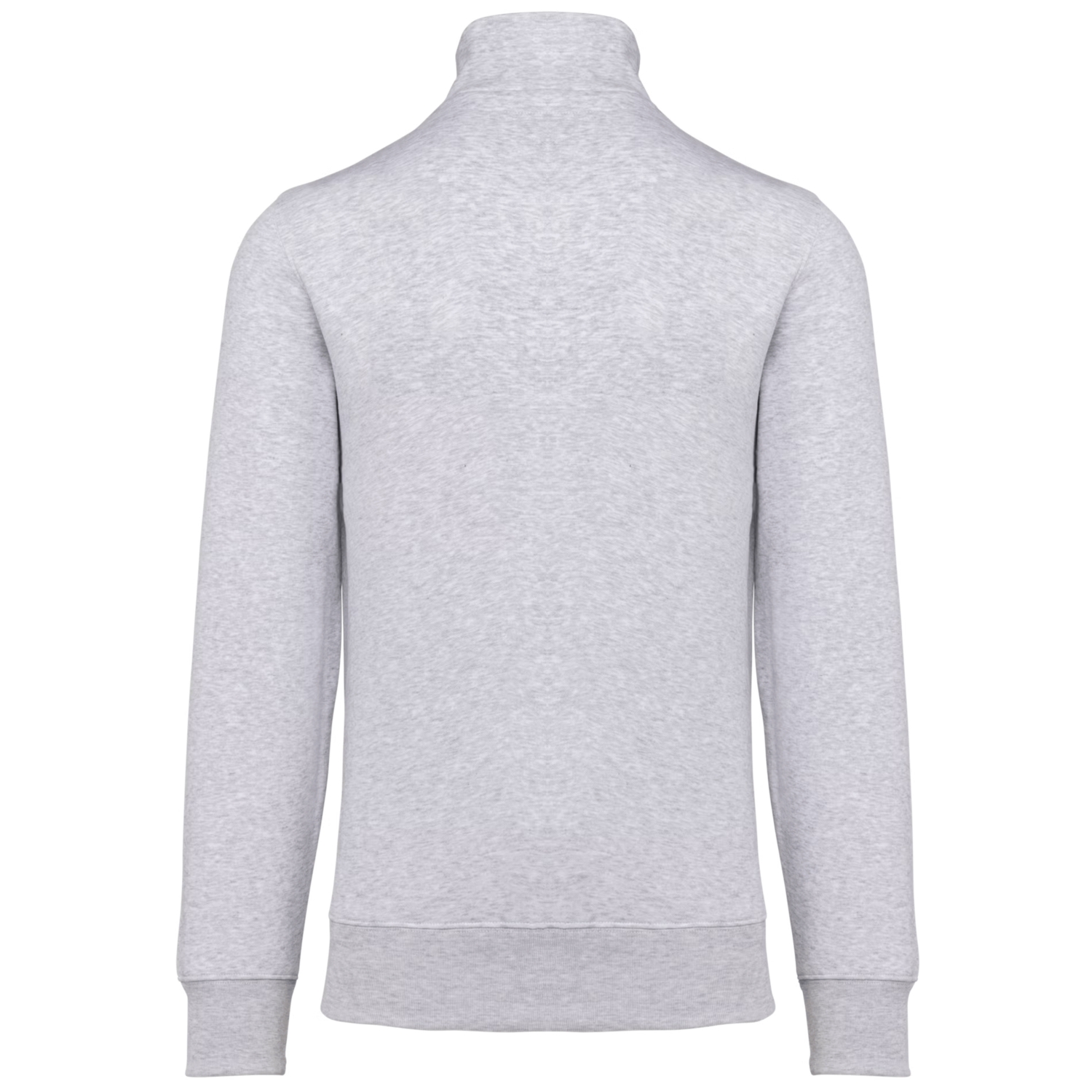 Sweat-shirt coton polyester homme K487 col zippé gris chiné TopTex