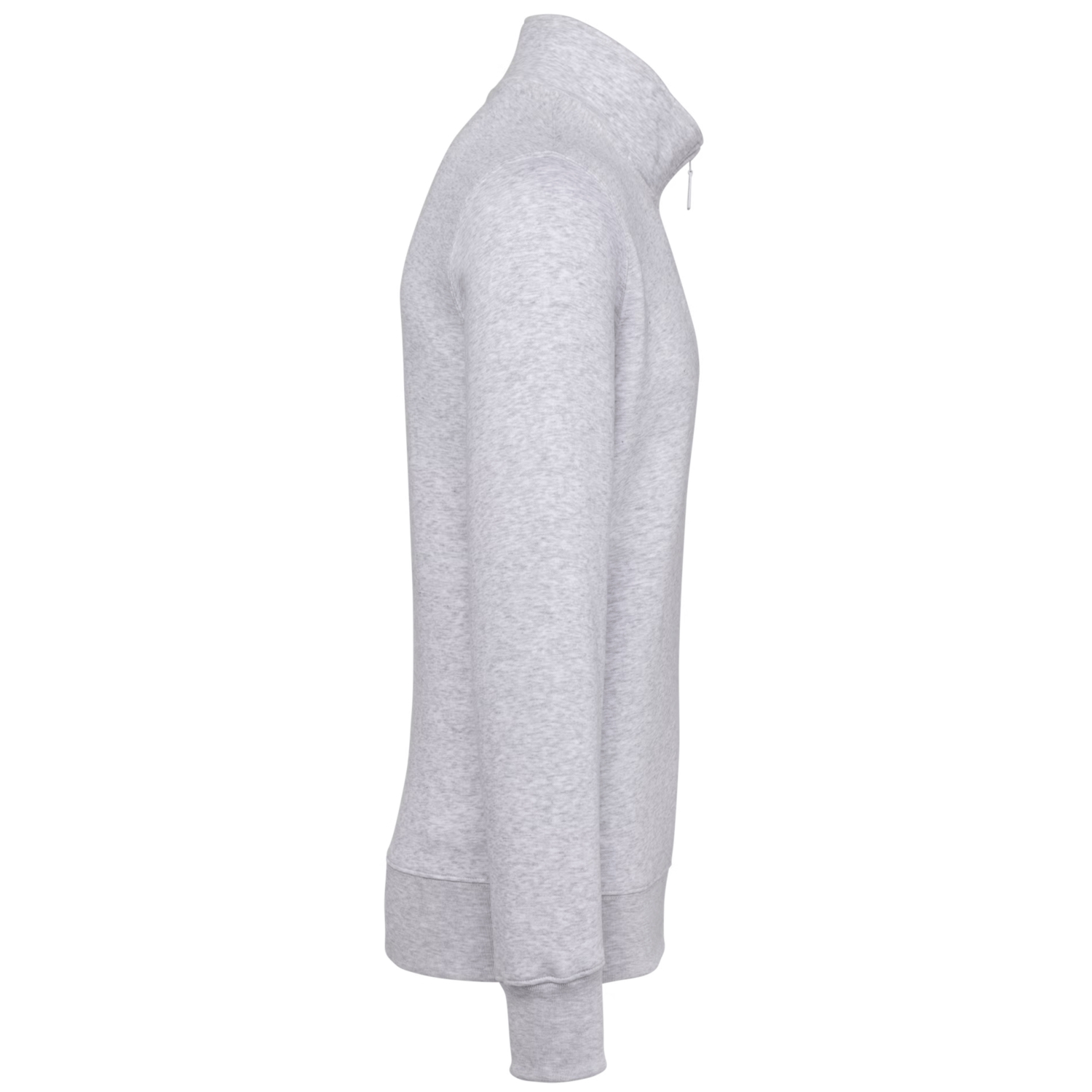 Sweat-shirt coton polyester homme K487 col zippé gris chiné TopTex