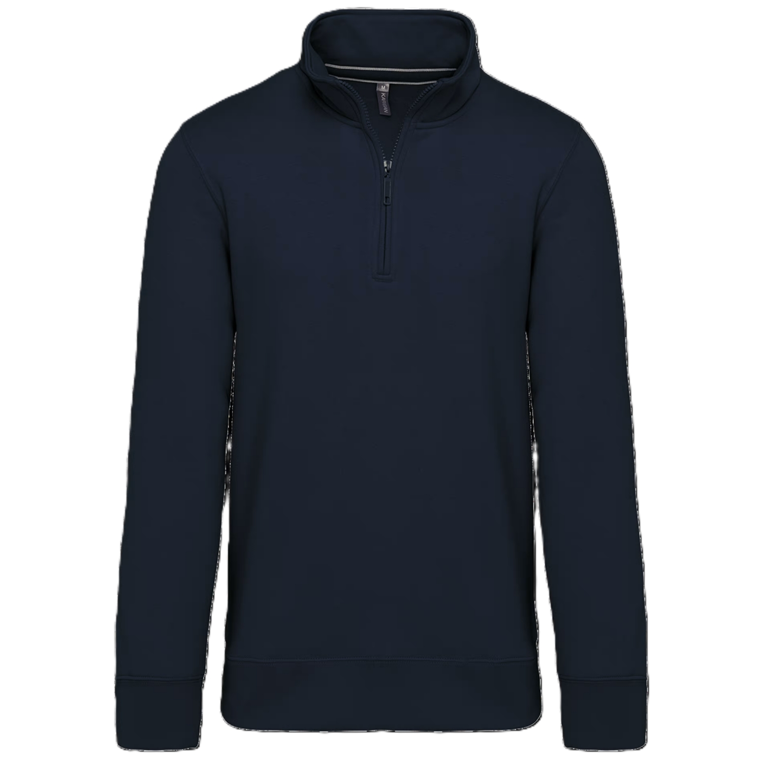 Sweat-shirt coton polyester homme K487 col zippé marine