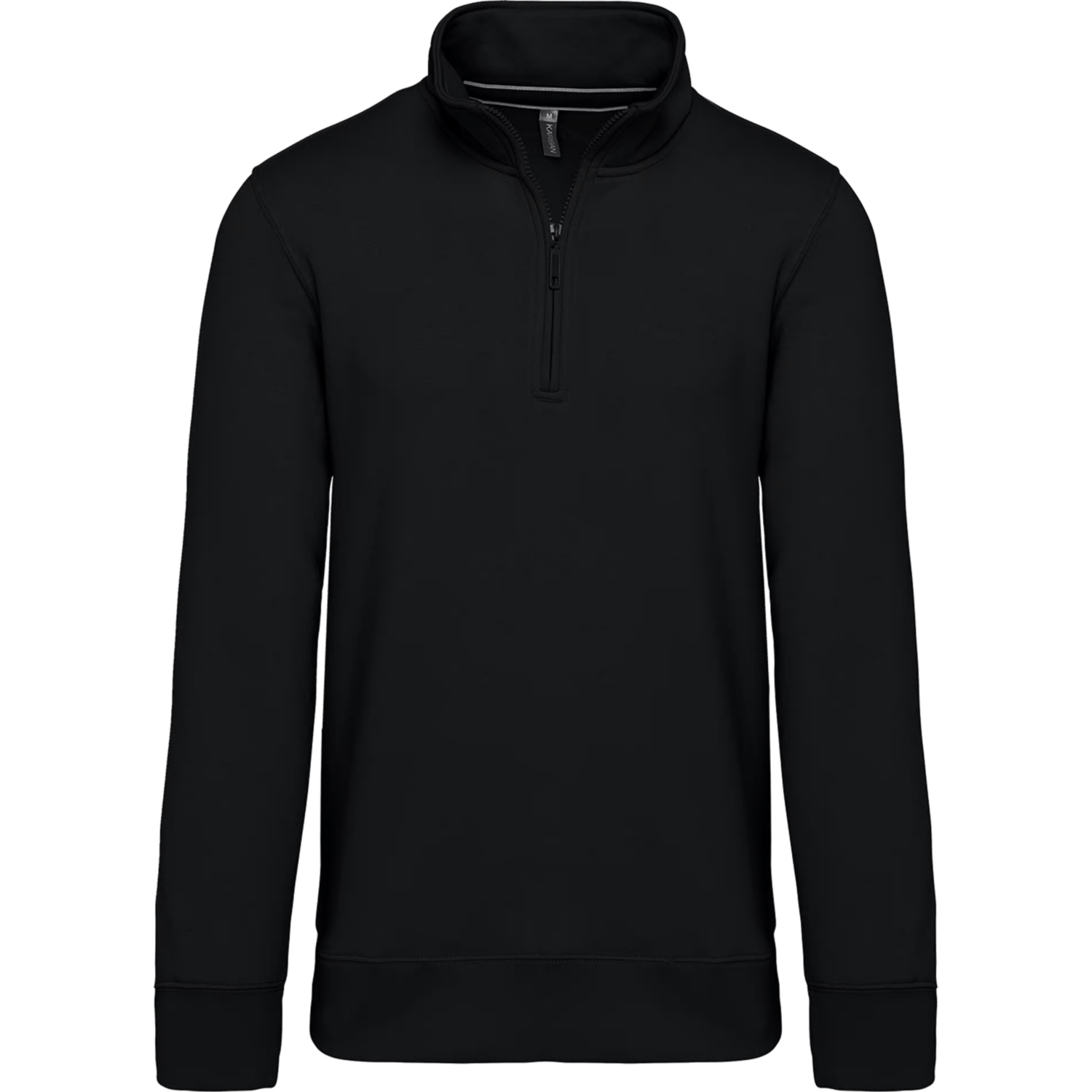 Sweat-shirt coton polyester homme K487 col zippé noir TopTex