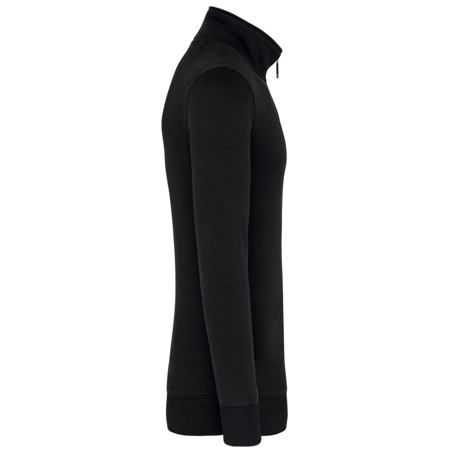 Sweat-shirt coton polyester homme K487 col zippé noir TopTex
