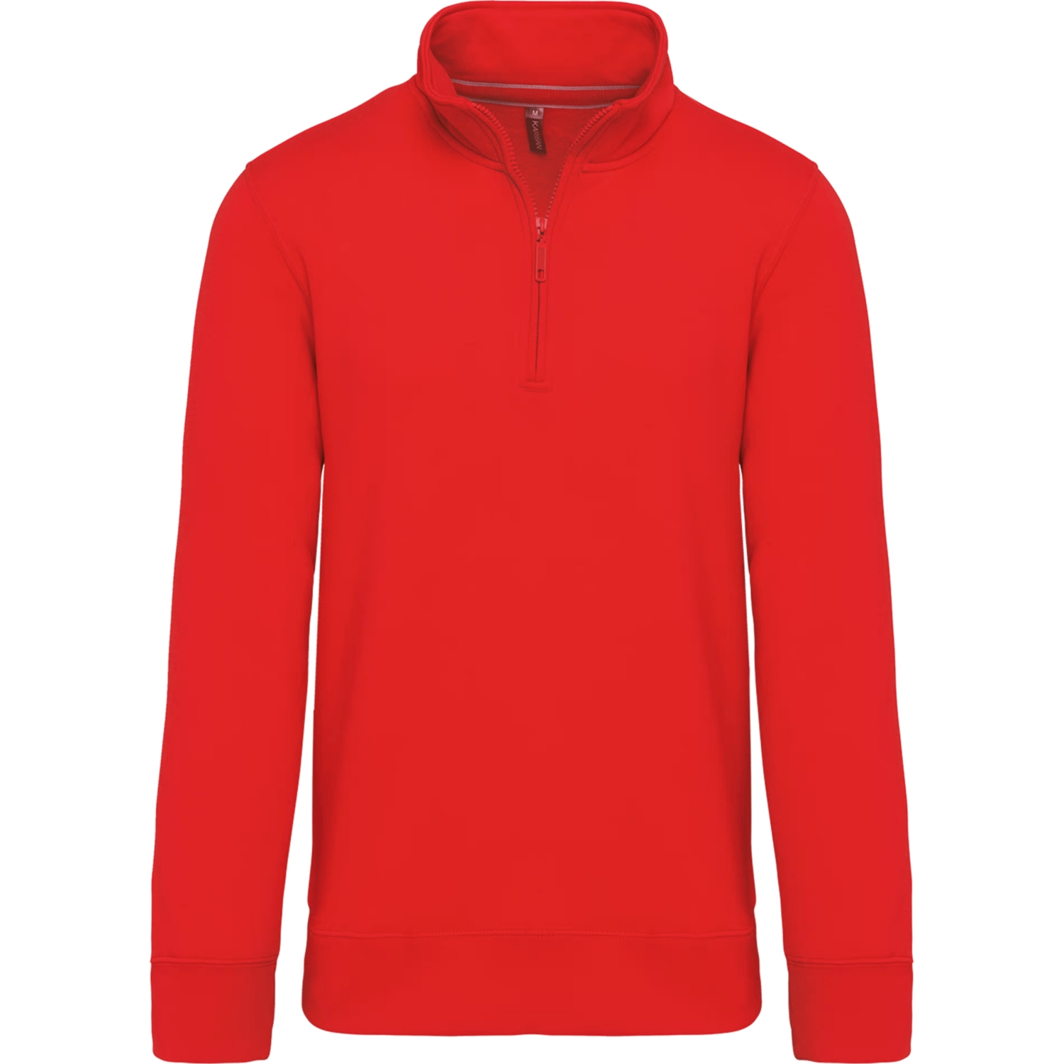 Sweat-shirt coton polyester homme K487 col zippé rouge TopTex