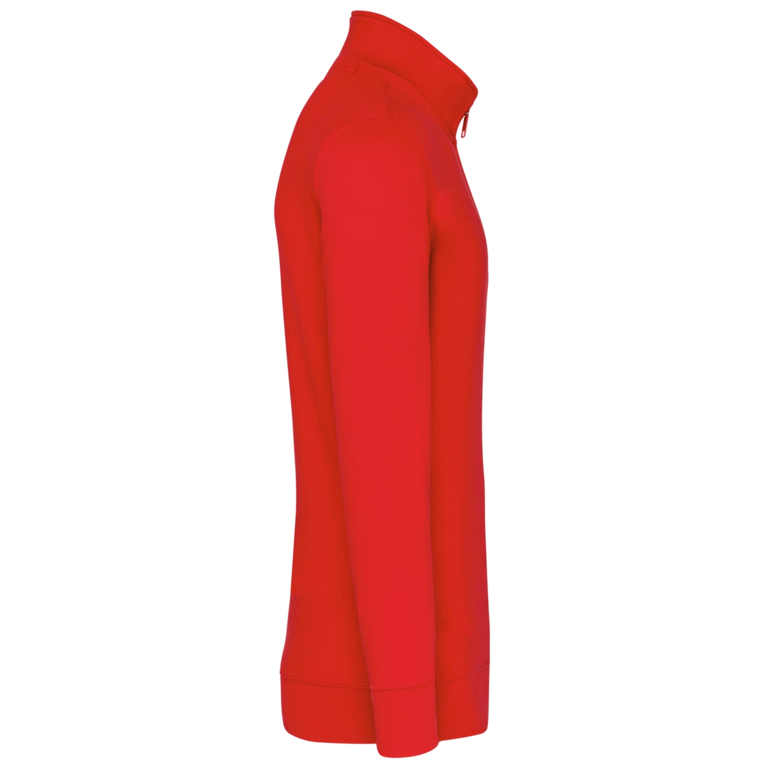 Sweat-shirt coton polyester homme K487 col zippé rouge TopTex