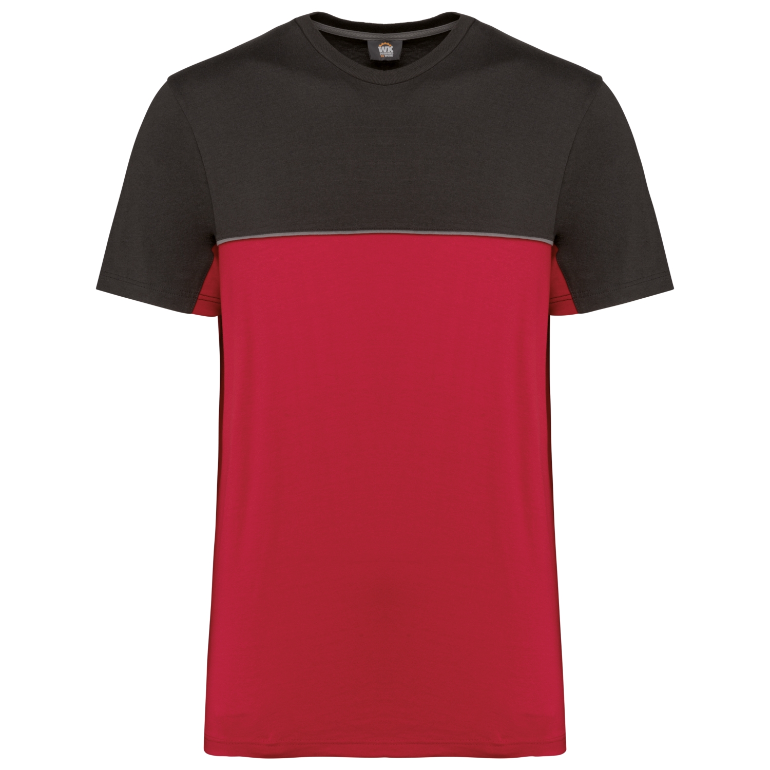 T-shirt coton peigné polyester recyclé mixte WK304 rouge/gris