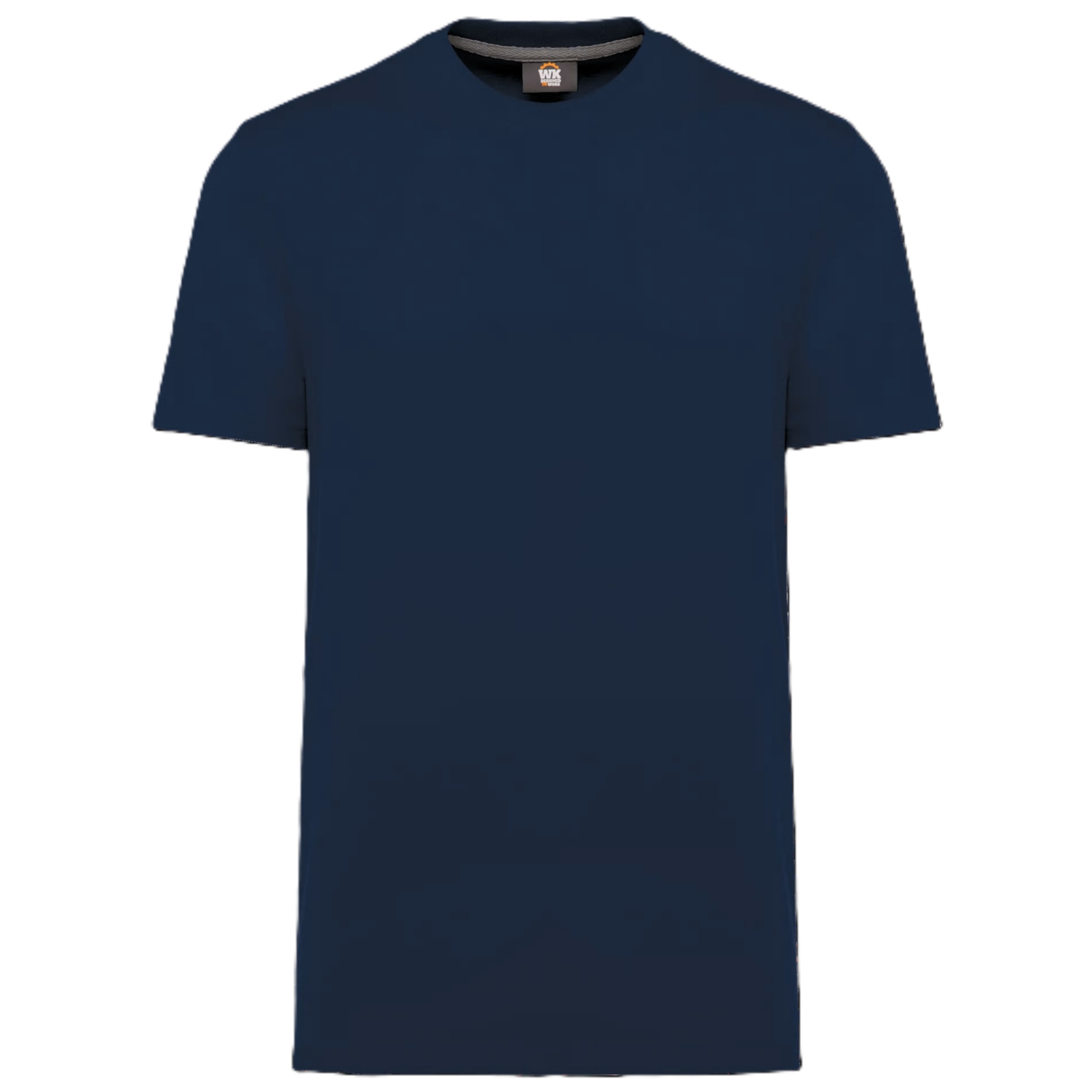 Tee-shirt coton biologique mixte WK305 col en bord-côte manches courtes navy