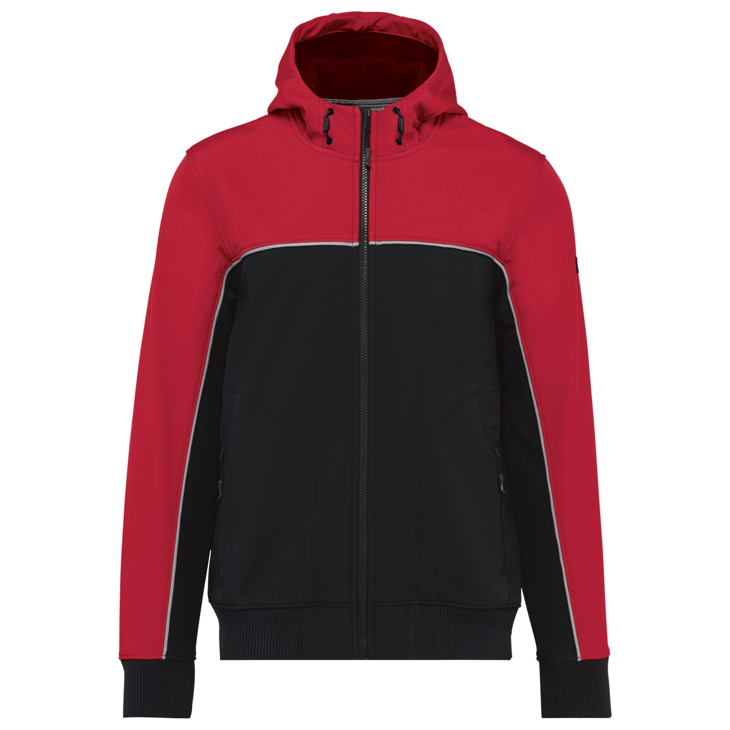 Softshell polyester élasthanne mixte WK450 noir/rouge