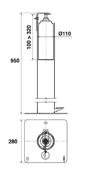 Distributeur de gel hydro-alcoolique à pédale Hysos