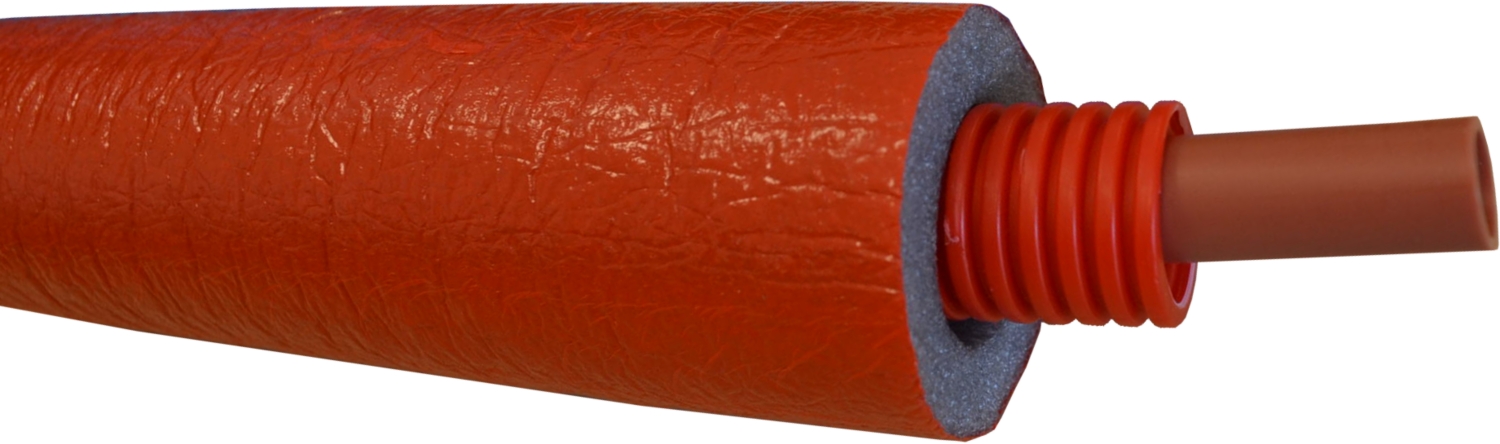 Tube PER gainé isolé - Rouge 