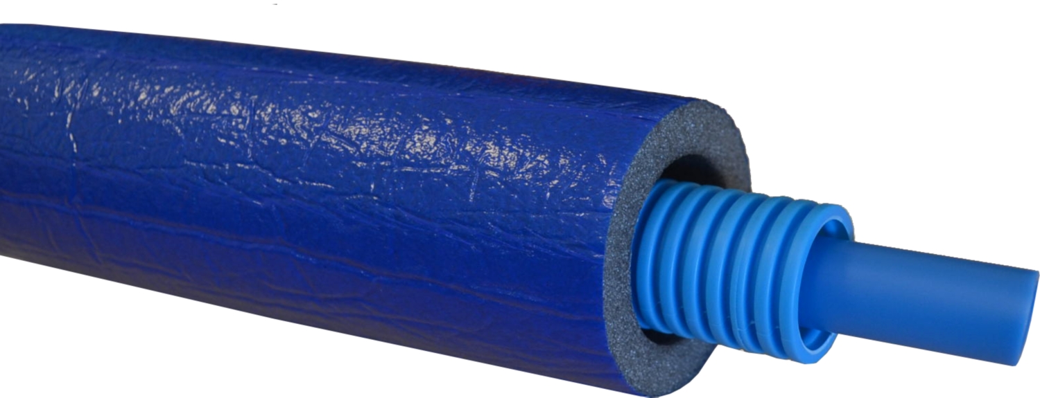 Tube PER gainé isolé - Bleu 