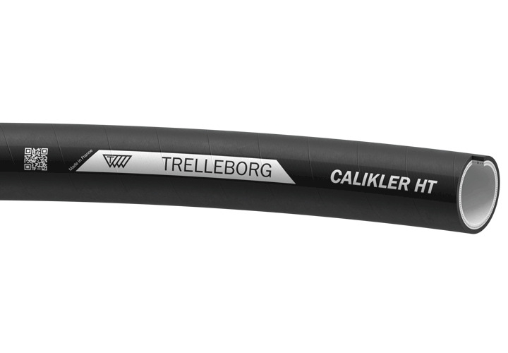 Tuyau Calikler HT revêtement EPDM aspect grain toilé noir bande blanche Trelleborg