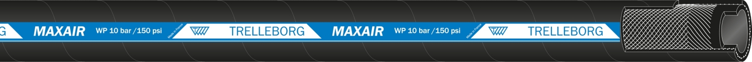 Tuyau Maxair revêtement SBR lisse noir marquage bleu Trelleborg