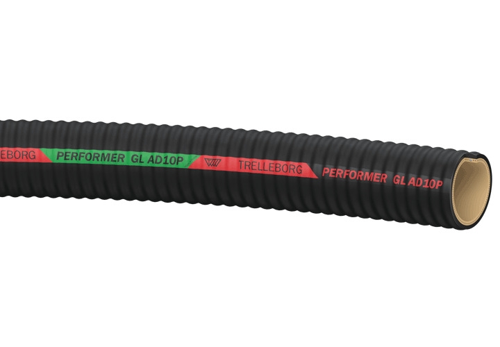 Tuyau Performer GL AD10P revêtement EPDM aspect grain toilé noir bande verte / rouge Trelleborg