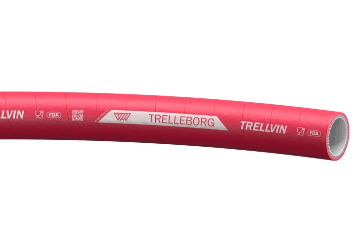 Tuyau Trellvin revêtement EPDM aspect grain toilé lie de vin Trelleborg