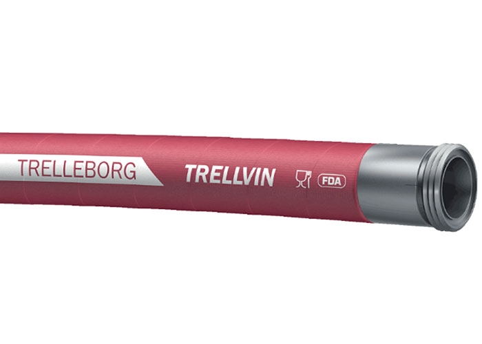 Tuyau Trellvin revêtement EPDM aspect grain toilé lie de vin Trelleborg