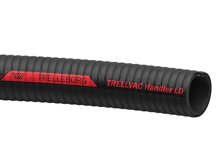 Tuyau Trellvac Handler LD revêtement SBR aspect ondulé noir marquage rouge Trelleborg