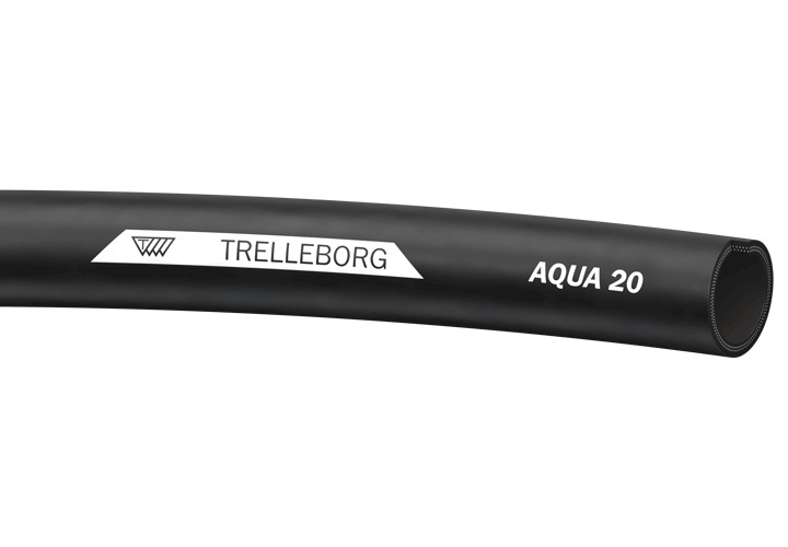 Tuyau Aqua 20 revêtement SBR aspect grain toilé noir marquage blanc Trelleborg