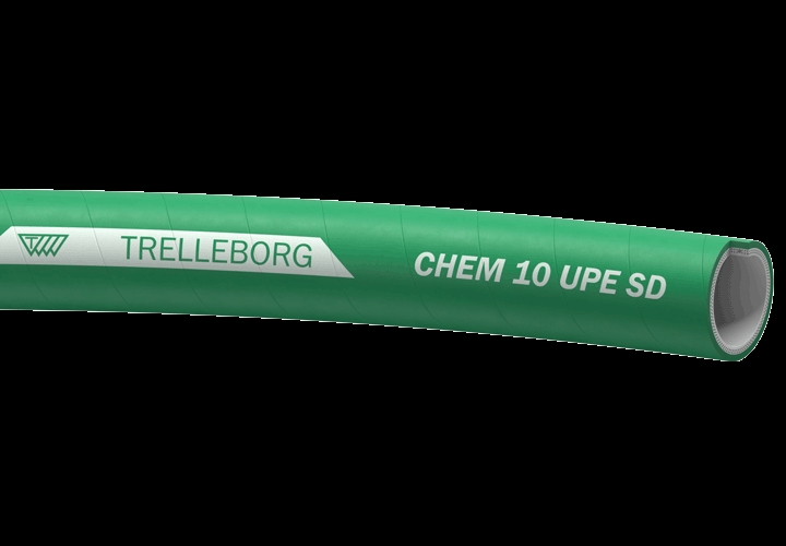 Tuyau Chem 10 UPE SD revêtement EPDM impression tissu vert Trelleborg