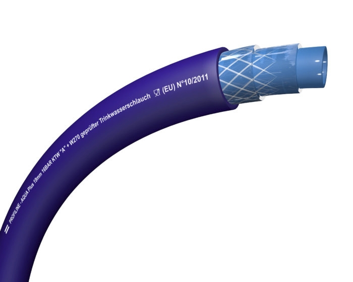 Tuyau Profiline Aqua Plus revêtement polyethylène élastomère bleu Tricoflex
