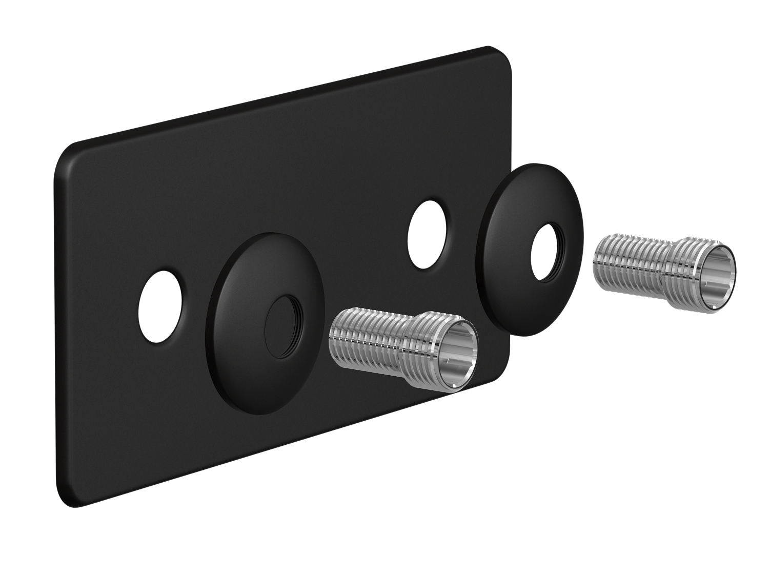 Cache-trou Robifix entraxe 150 mm - 2 sorties droites noir