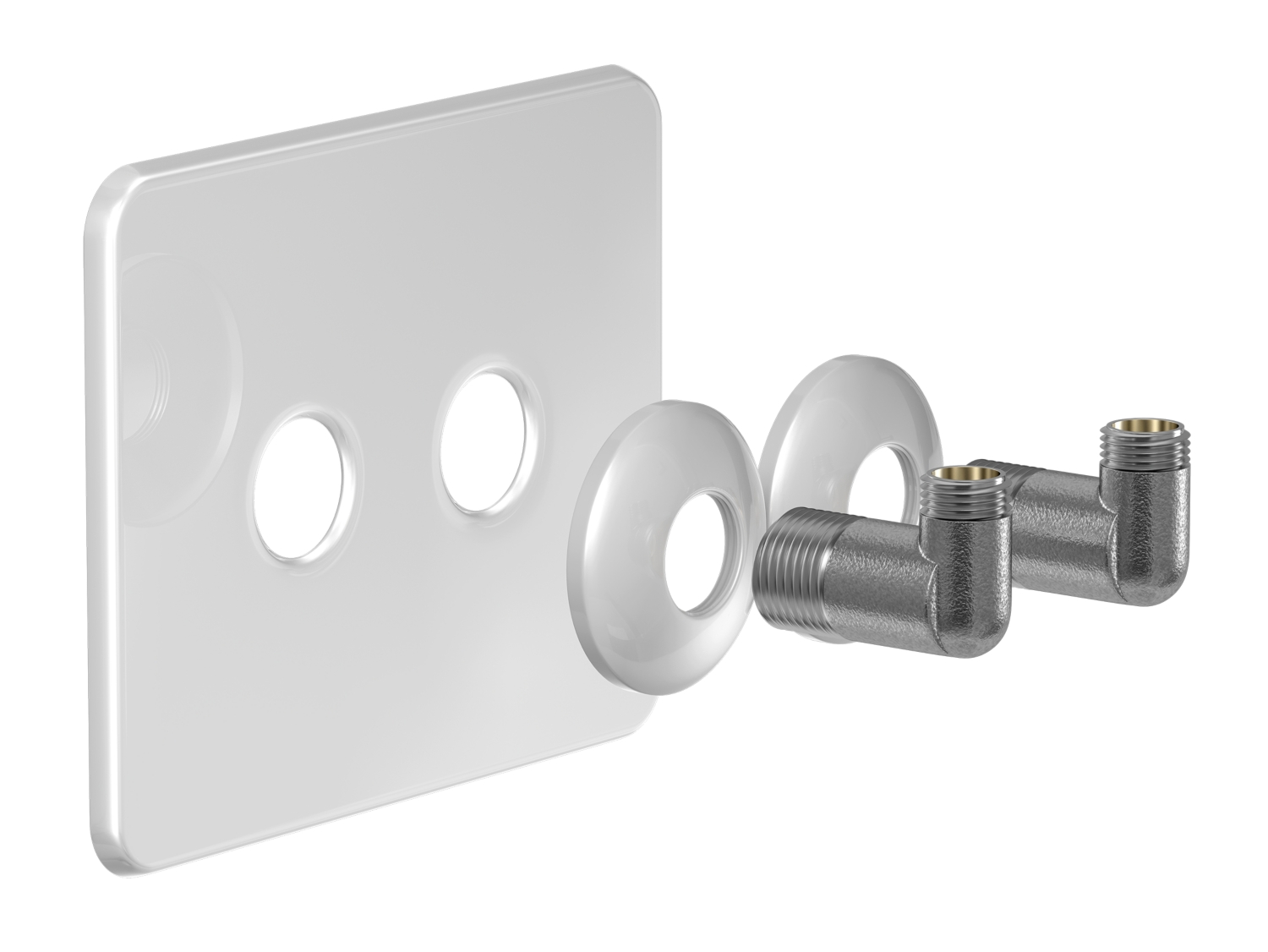 Cache-trou Robifix entraxe 50 mm - 2 coudes blanc