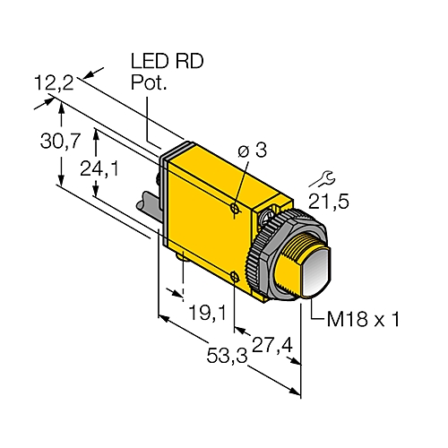 Capteur photoélectrique détecteur en mode rétro-réflectif SM312LV Turck Banner