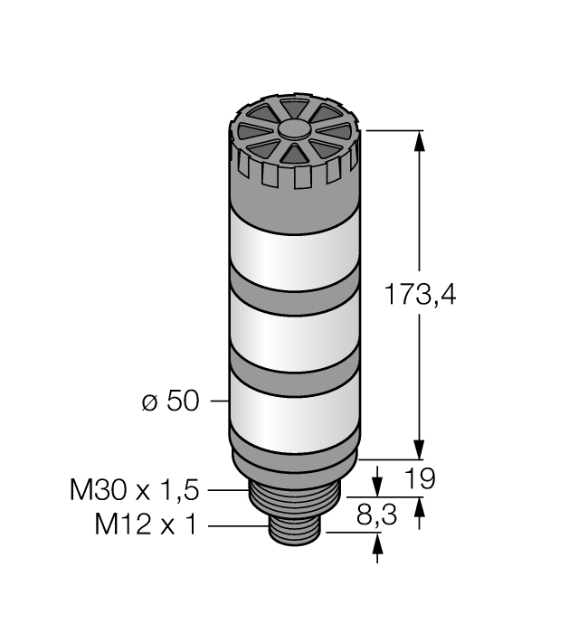 Colonnes lumineuse TL50, 18-30 VDC, IP67, avec buzzer TL50GYRALSQ Turck Banner