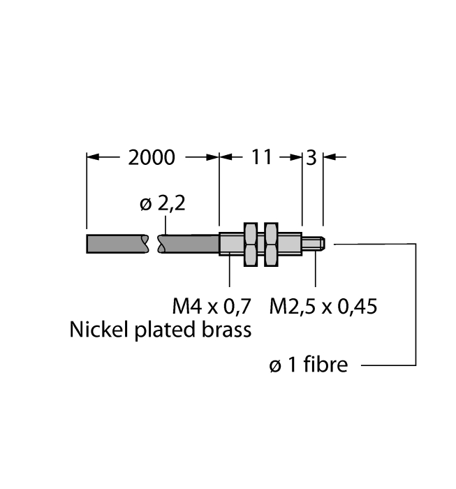 Fibre optique en plastique M4 ø 1mm Turck Banner