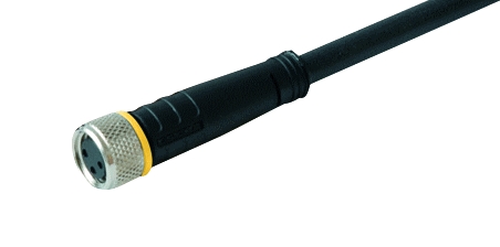 Câble de raccordement PVC 2 mètres avec connecteur M12 femelle droit 4P (écrou inox) Turck Banner