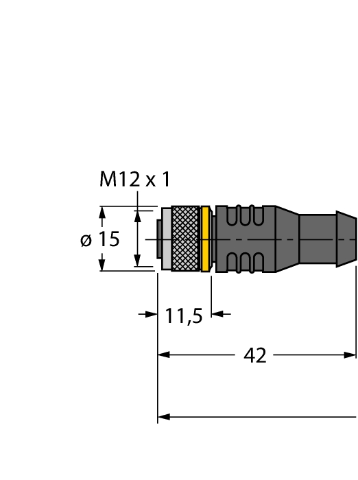 Câble de raccordement PVC 2 mètres avec connecteur M12 femelle droit 4P (écrou inox) Turck Banner