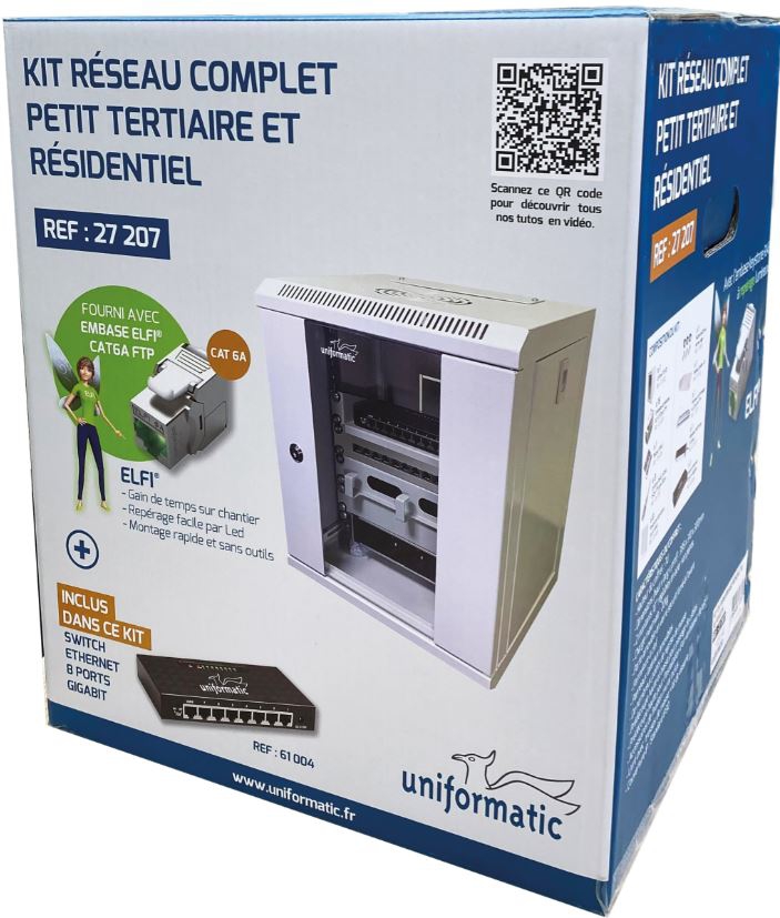 Coffret 10 pouces, monobloc, entraxe 254, équipé, par