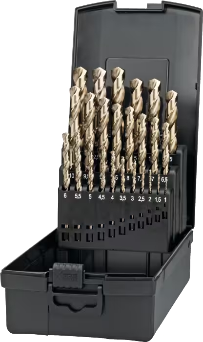 Coffret de 25 forets Eco HSS-E Diam 1 à 13 mm