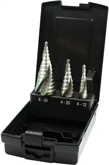 Coffret de 3 forets étagés Eco Pro HSS 4 à 30 mm