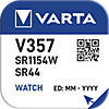 Pile bouton SR44 type V357 Varta