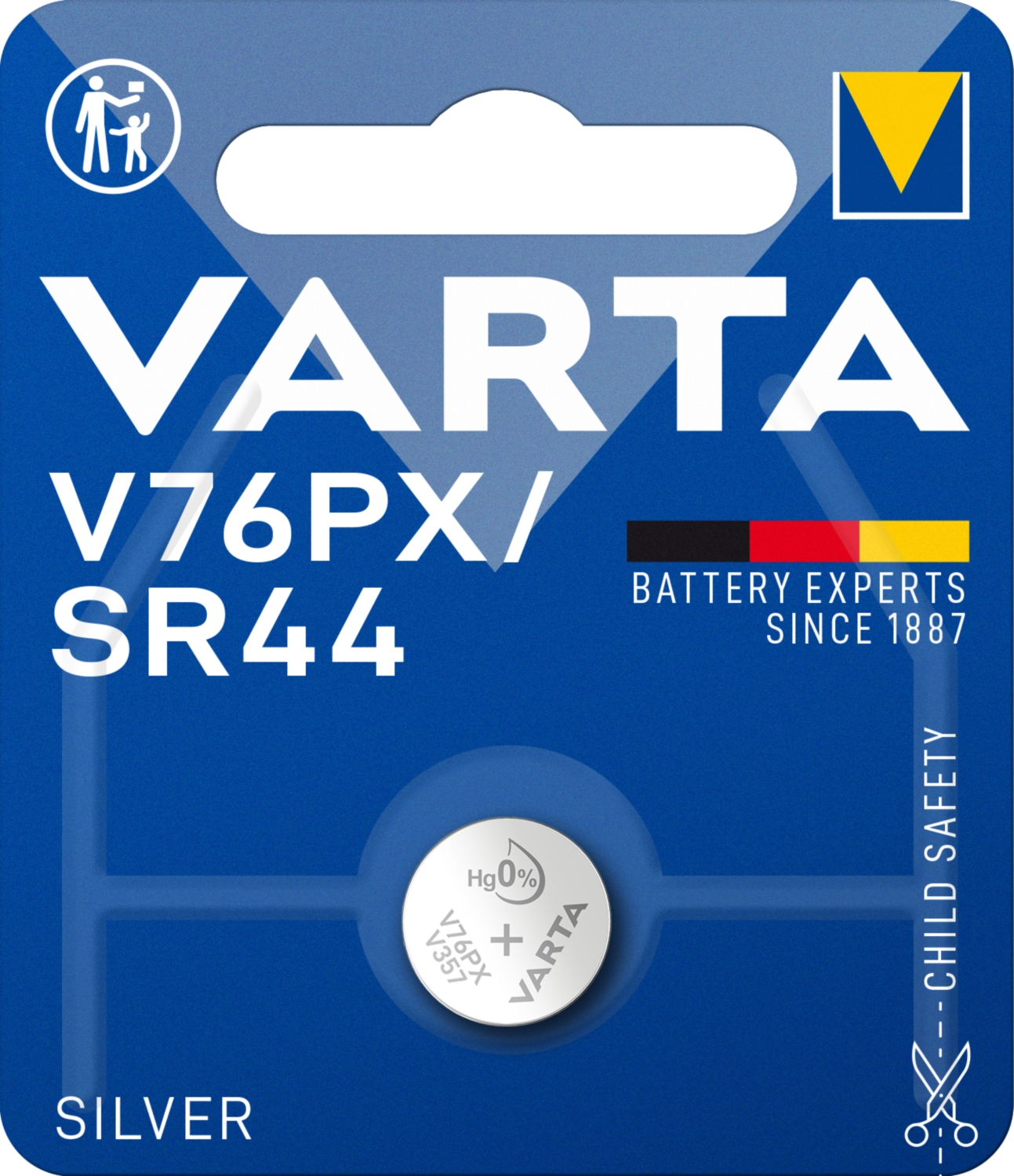 Pile oxyde d'argent V76PX Varta