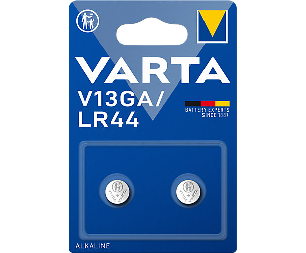 Pile bouton alcaline LR44 type V13GA (x2) Varta