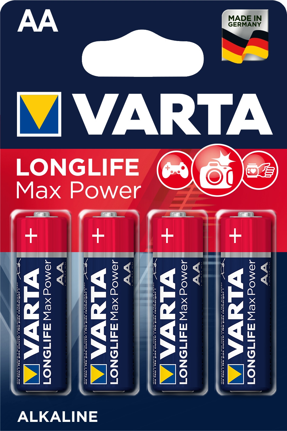 Pile alcaline LONGLIFE Max Power LR06 AA (x4) Varta