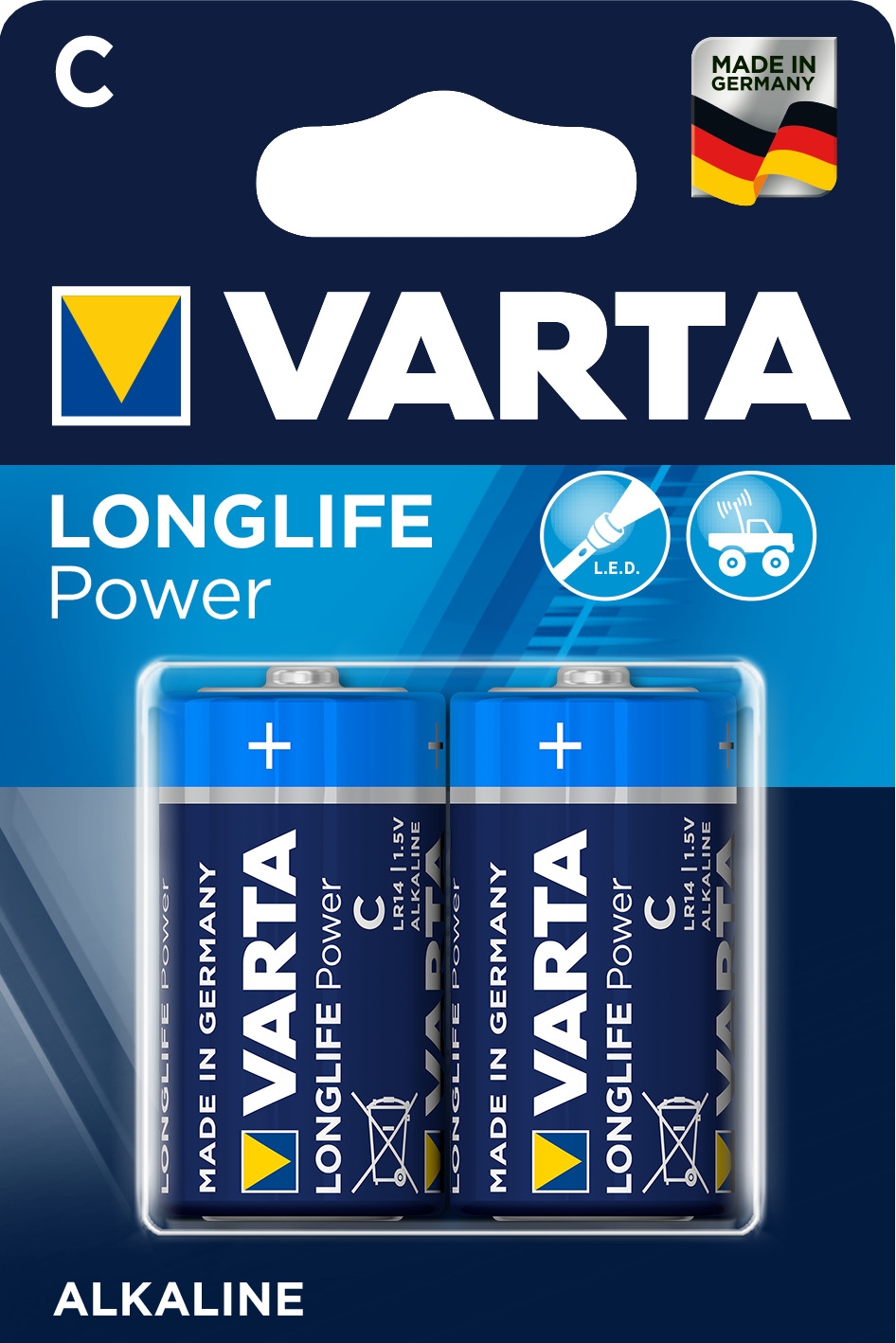 Pile Alcaline Longlife Power Lr14 C X2 Varta Mabeo Direct