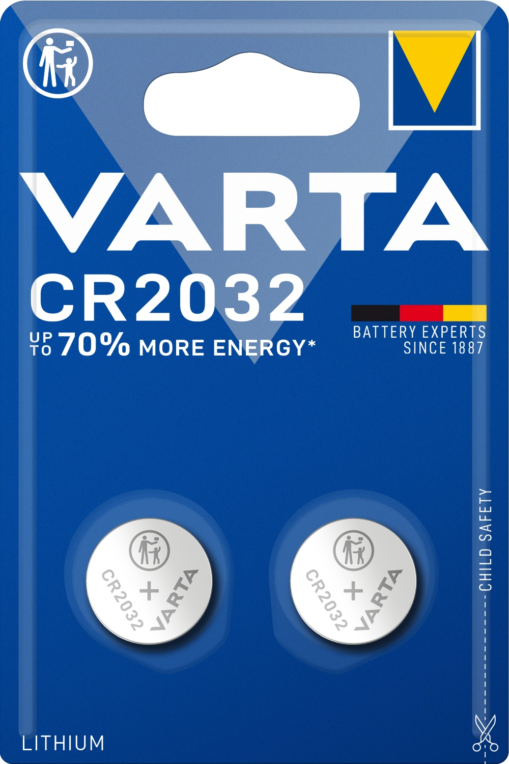 Piles électroniques lithium CR2032 x2 Varta