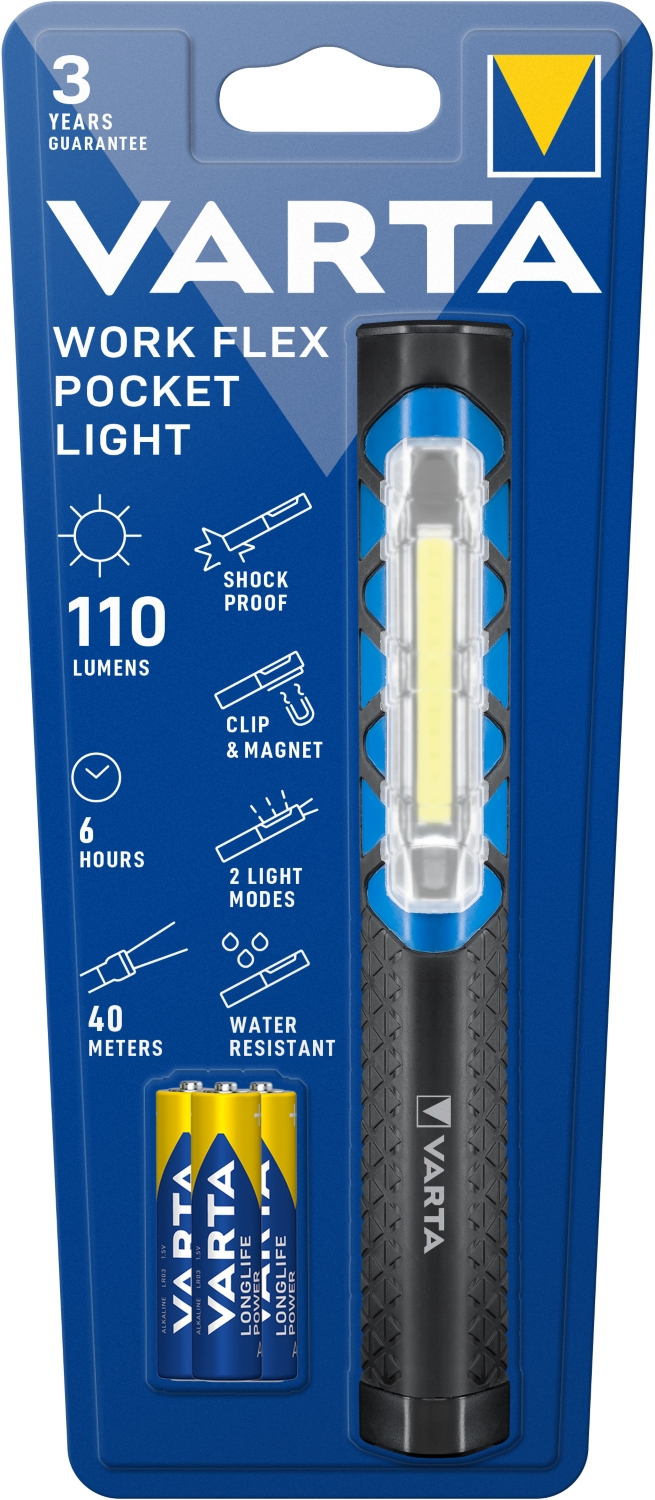 Torche stylo LED Work Flex Pocket Light Varta