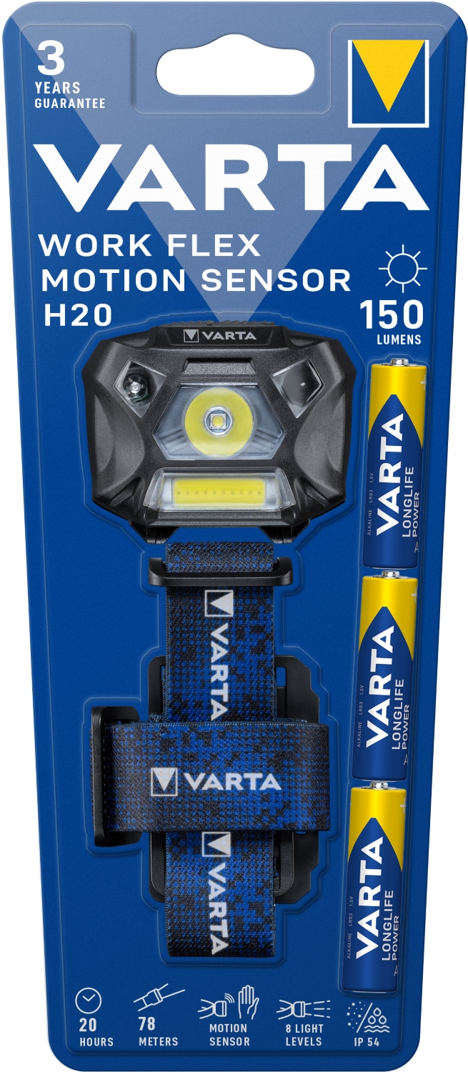 Lampe frontale LED Work Flex Motion Sensor H20 Varta