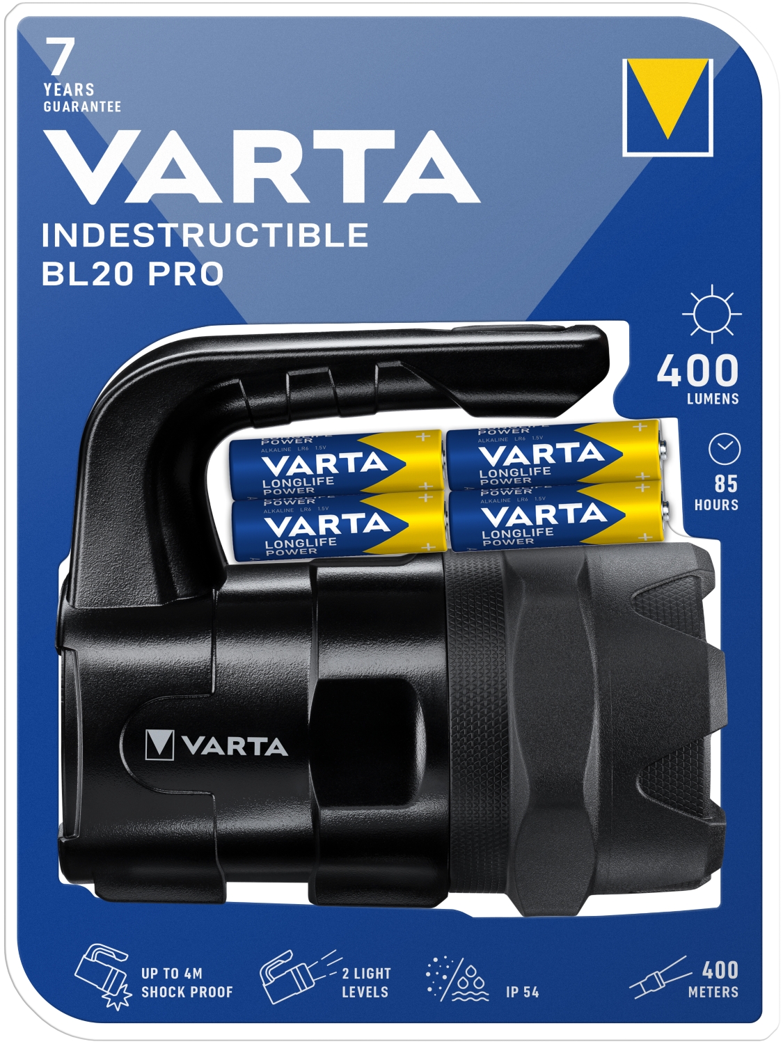 Torche projecteur LED Indestructible BL20 Pro Varta