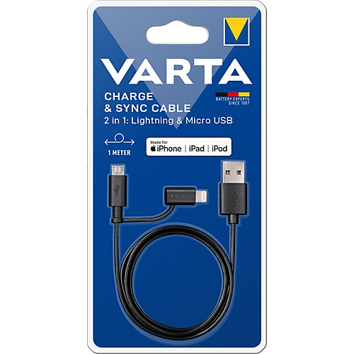 Câble avec port USB et micro-USB Varta